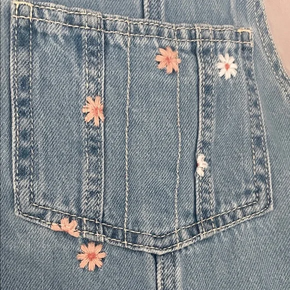 Floral Denim Kids Romper - Picture 3 of 4